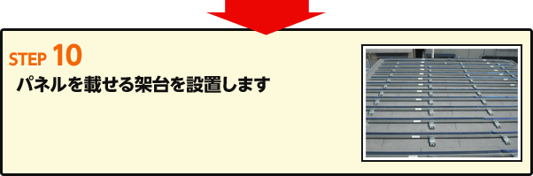 Step10 パネルを載せる架台を設置します